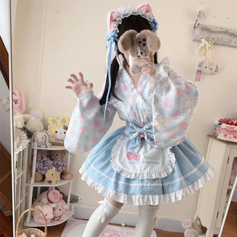 Sweet Strawberry Kimono