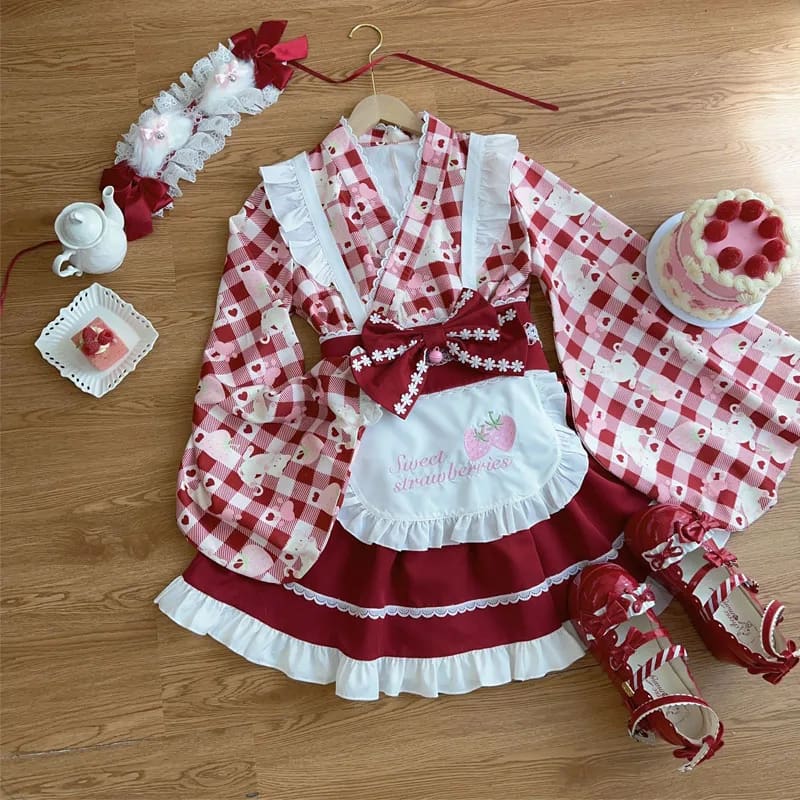 Sweet Strawberry Kimono