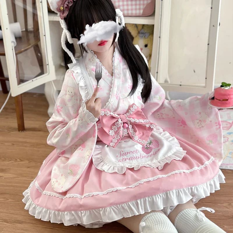 Sweet Strawberry Kimono