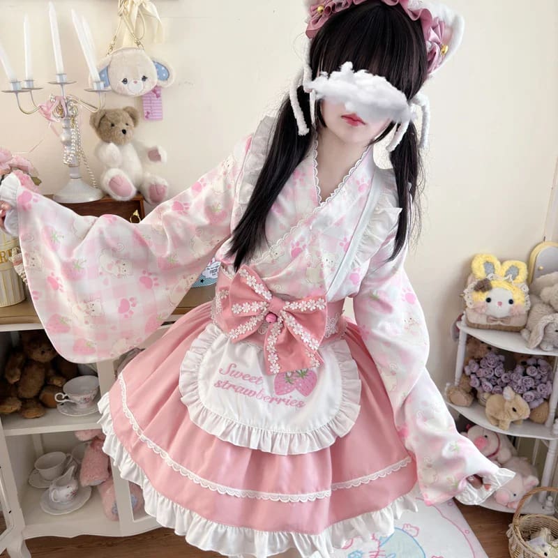 Sweet Strawberry Kimono