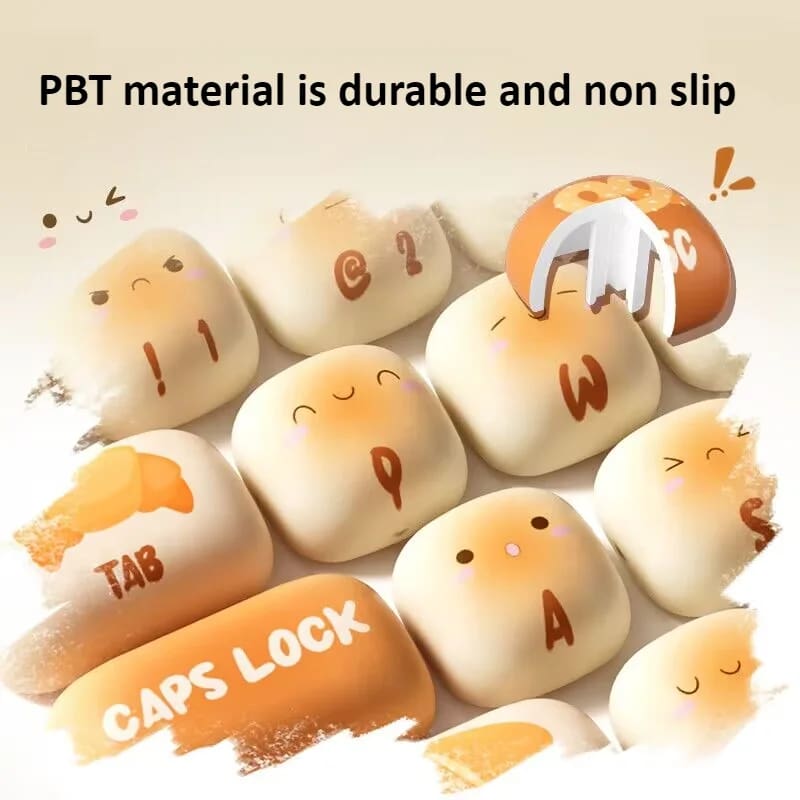 Fluffy Bread Bun Keycaps Set