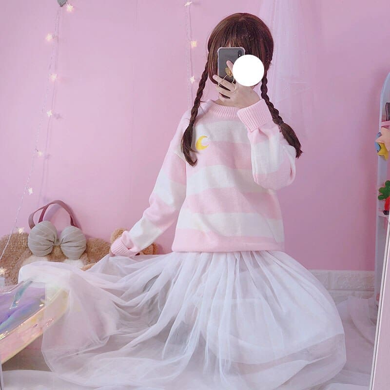 Moon Child Pastel Knit Sweater