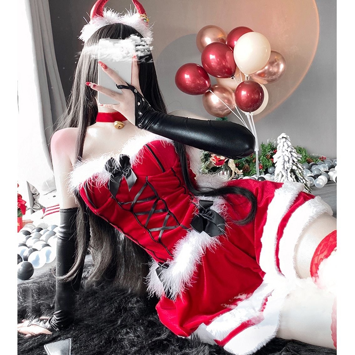 Lace Up Santa Dress + Costume