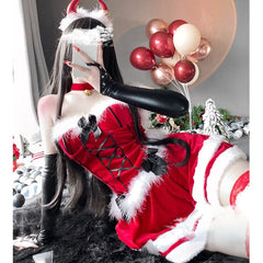 Lace Up Santa Dress + Costume