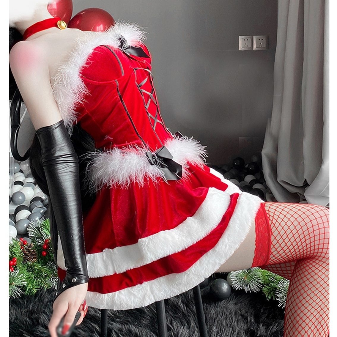 Lace Up Santa Dress + Costume