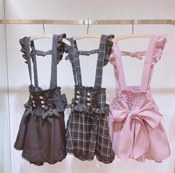 Ruffled Academia Suspender Skirt (Up to 4XL)