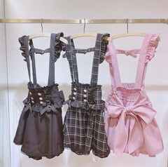 Ruffled Academia Suspender Skirt (Up to 4XL)