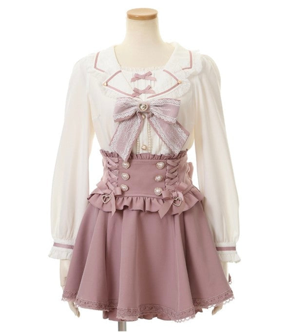 Ruffled Academia Suspender Skirt (Up to 4XL)