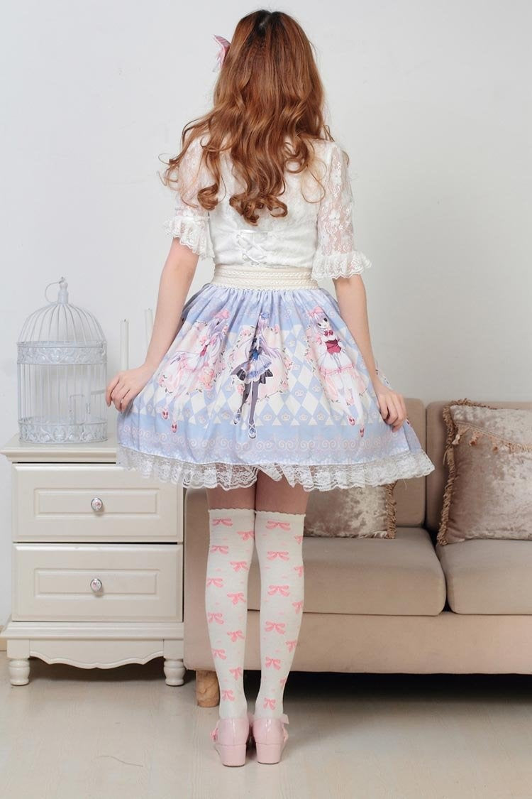 Milky Anime Print Skirt
