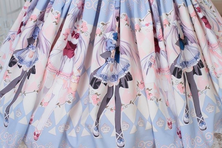 Milky Anime Print Skirt