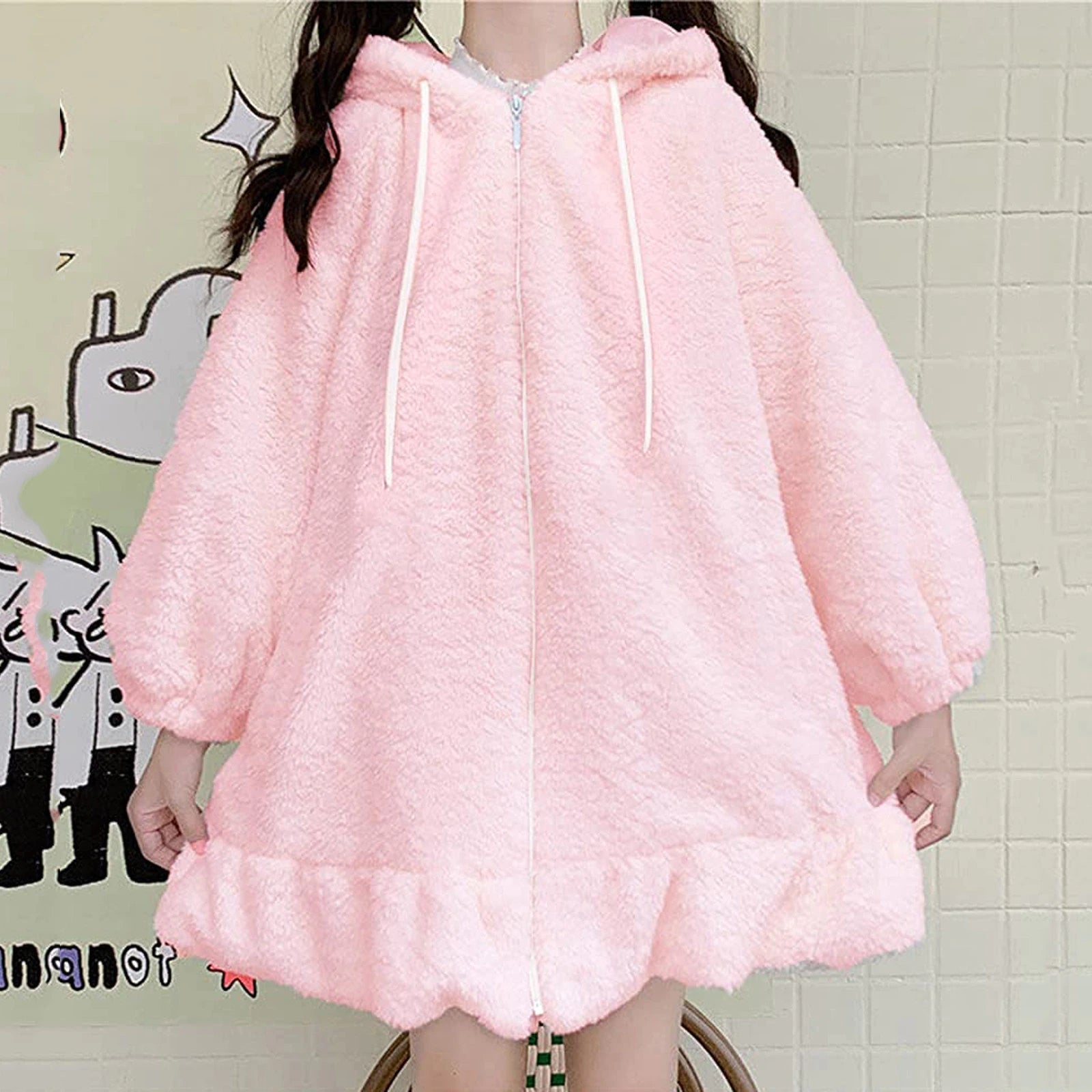 Oversized Fluffy Bunny Jacket