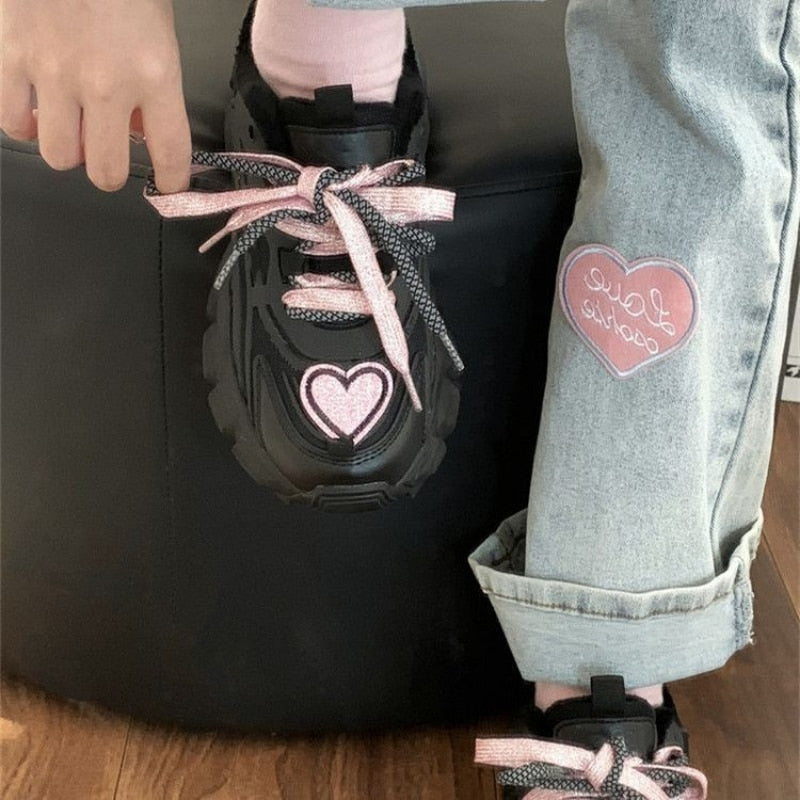 Pastel Goth Heart Sneakers
