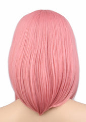 Pink Bob With Fringe Wig