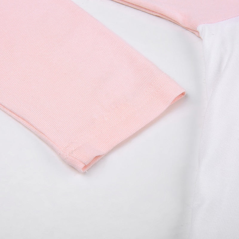 Pink Kitten Long Sleeve Crop Top