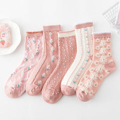Pink Vintage Floral Sock Set