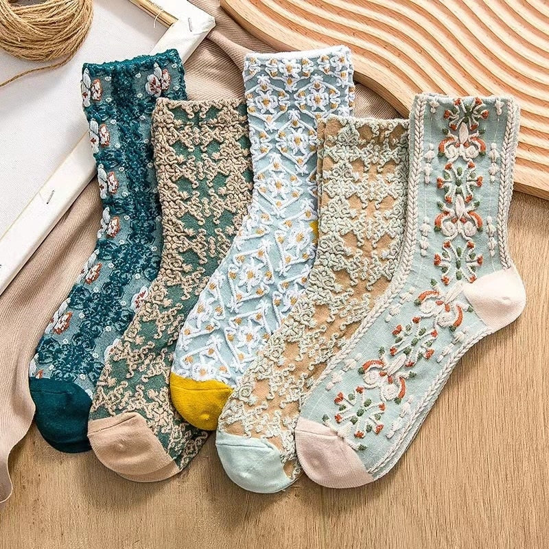 Pink Vintage Floral Sock Set