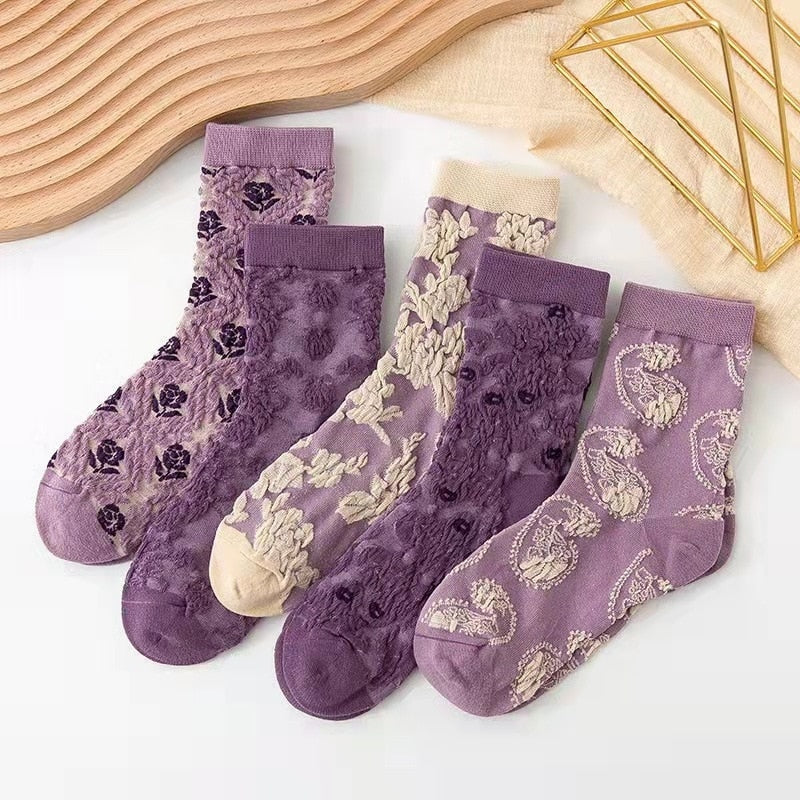 Pink Vintage Floral Sock Set