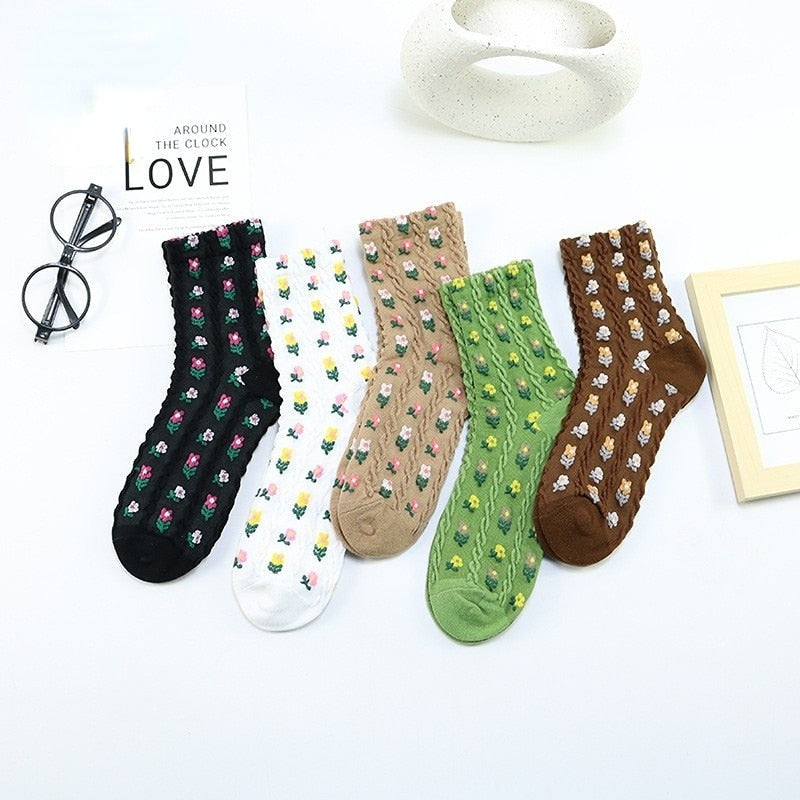 Pink Vintage Floral Sock Set