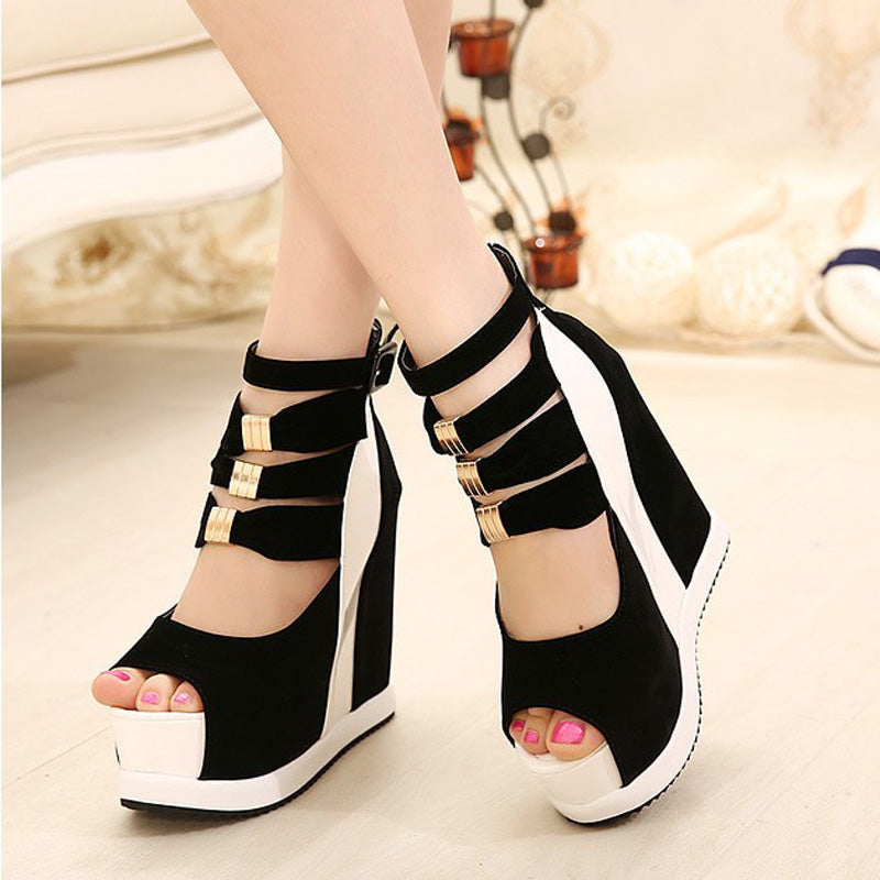 Platform Peep Toe Wedges