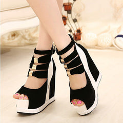 Platform Peep Toe Wedges