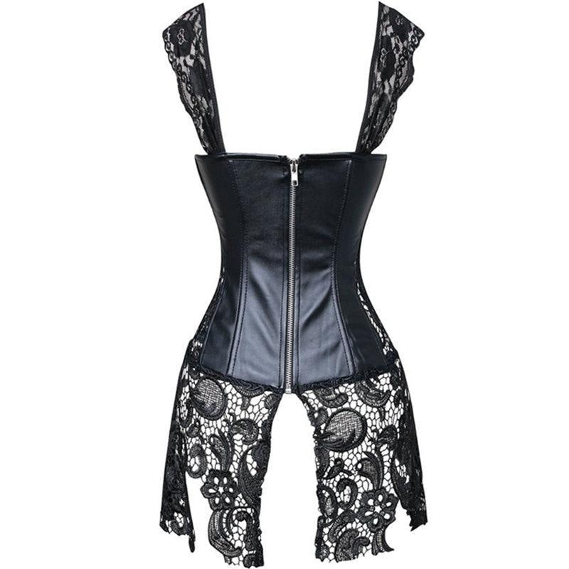 Pleather & Lace Corset Dress (Up to 6XL)