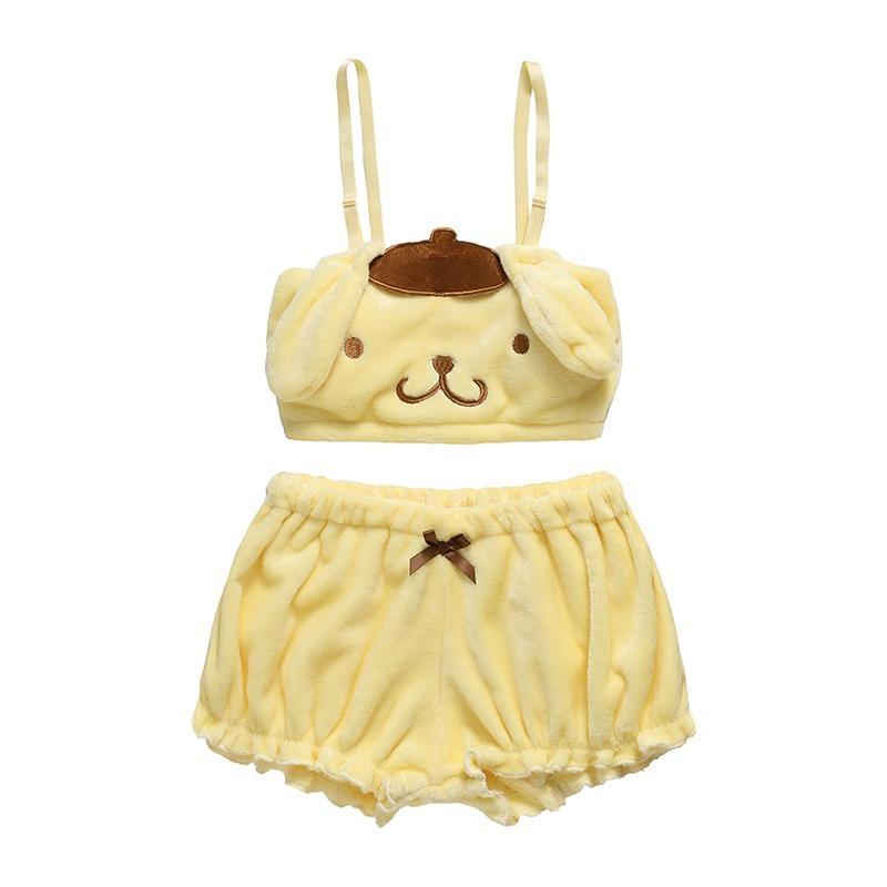 Yellow Puppy Dog Lingerie Set