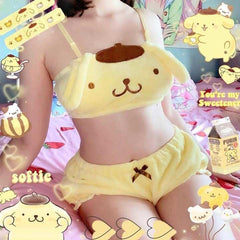Yellow Puppy Dog Lingerie Set