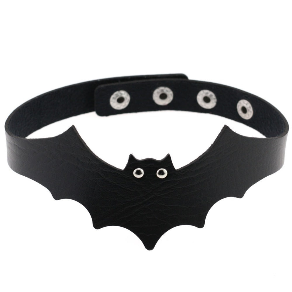 'Out of Hell' Faux Leather Bat Choker (4 Colours)