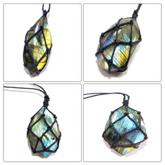 'Little Angel' Natural Labradorite Stone Pendant