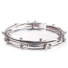 Goth 'Ashes to Ashes' Silver / Black Bead Rope Festival Bracelet