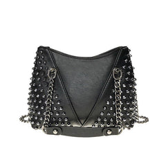Small black stud bag. Faux leather