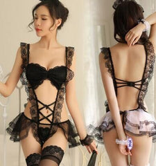 'You kill Me' Lace underwear set (Black or White)