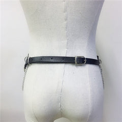'Envy' Faux Leather Star Harness and O Ring Belt.