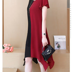 Gothic 'Black Cherry' Black and Red Grunge Dress