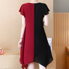 Gothic 'Black Cherry' Black and Red Grunge Dress