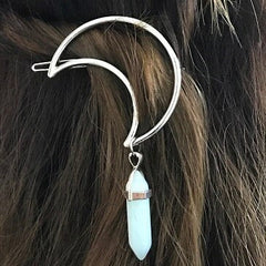 Moon stone hair clips