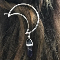 Moon stone hair clips