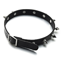 Metal Spike PU Leather Choker