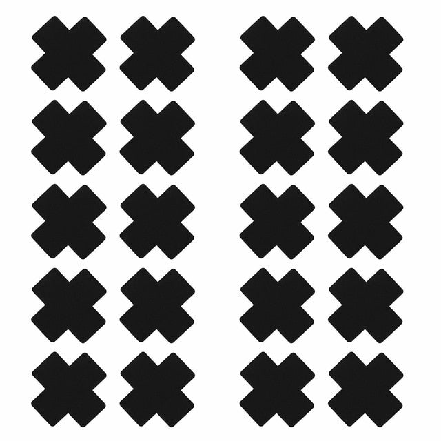 20 Pcs Black Cross Shape Self-Adhesive Nipple Pasties
