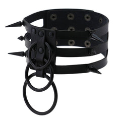 Triple Ring Black Choker