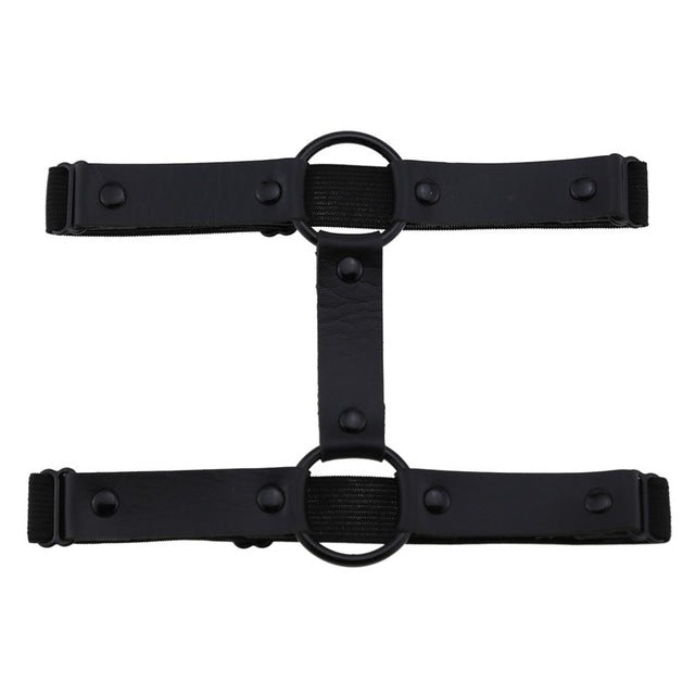Black 'O' ring leg garter (1pc)
