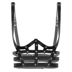 'Love will tear us apart' Black Studded Fake Leather Harness
