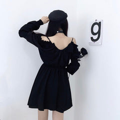 'Deadbeat' Black Grunge Dress