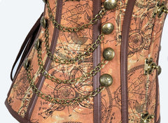 Steampunk corset with vintage patterns