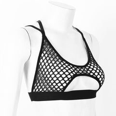 'Unborn' Black Goth Alt Fishnet Top