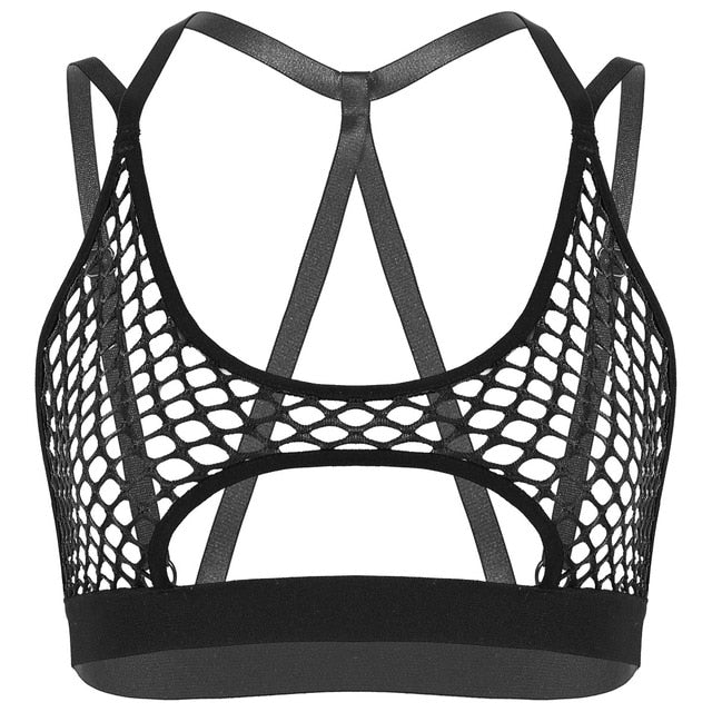 'Unborn' Black Goth Alt Fishnet Top