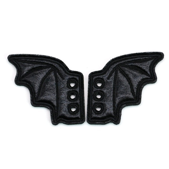 Black Bat Shoe Lace Accessory (One)