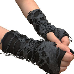 'Silence' Ripped Gloves (Pair)