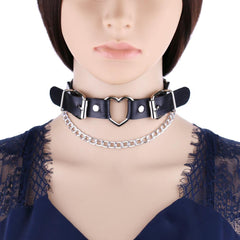 'Not Broken'  Black Chain Heart Choker