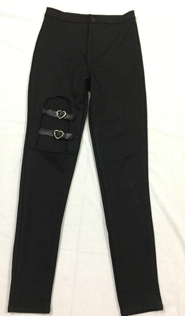 'Dead Walking' Black Alt Heart Shaped Pants